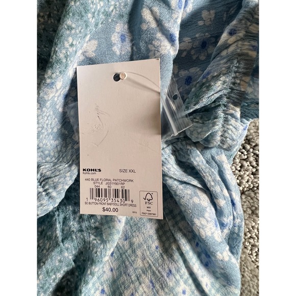 Patchwork Print Babydoll DRESS Juniors Plus XX-Large Size 19 Smocked BoHo NEW - Picture 11 of 13